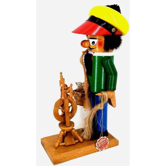 Nutcracker Steinbach LINEN WEAVER Signed Christian Spinning Wheel Turns 1994 Box - Picture 4 of 13